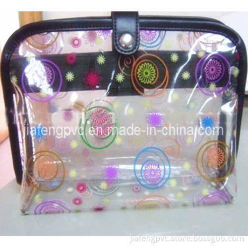 PVC Cosmetic Bag with Cotton Trim